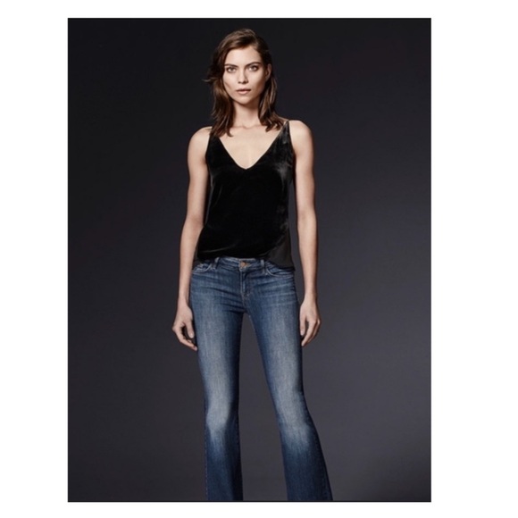 J Brand Lucy Velvet Cami in Black. - Picture 1 of 8